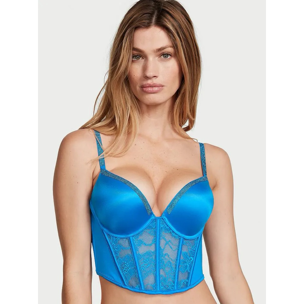 Ao corset nâng ngực Victoria's Secret Very Sexy Bombshell Shine Strap Push-Up đính đá