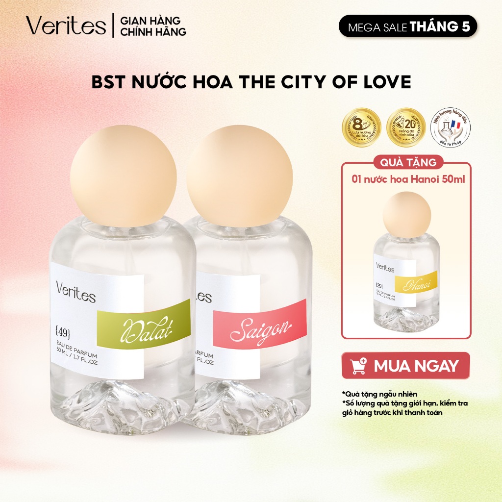 Bộ Sưu Tập 3 Hương Nước Hoa Nữ VERITES The City of Love EDP 20% 50ml