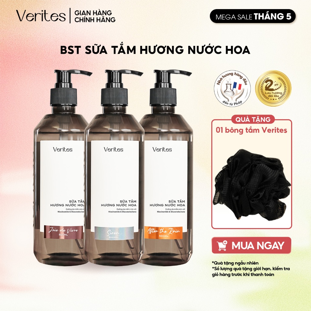 Sữa tắm hương nước hoa VERITES Body Wash Signature Collection, hỗ trợ làm sáng cấp ẩm | BigBuy360 - bigbuy360.vn