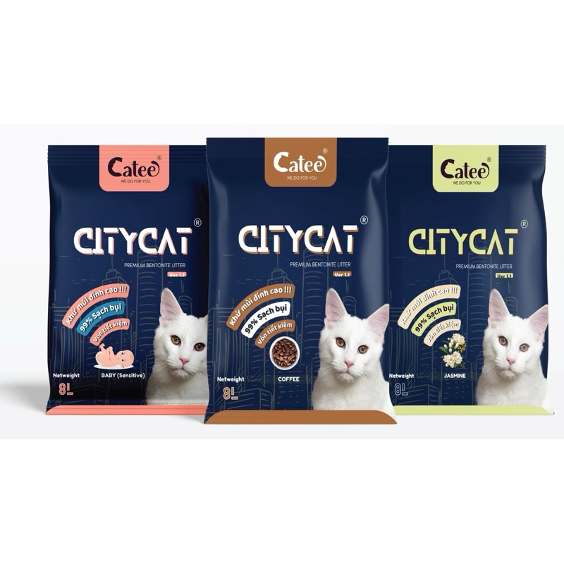 CITYCAT Cát đất sét vệ sinh cho mèo túi 8L~4kg