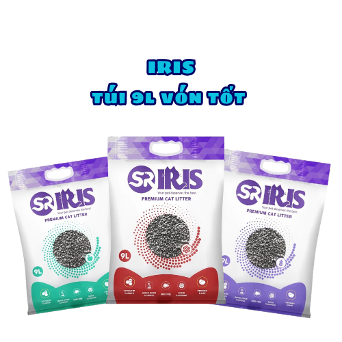 COMBO 3 TÚI Cát vệ sinh cho mèo IRIS 9L, siêu vón tiện lợi an toàn. Cát mèo khử mùi hiệu quả.
