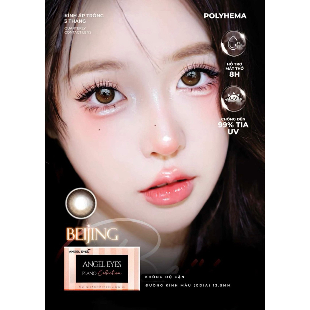 Beijing Brown (Không cận) - Lens Polyhema Angel Eyes
