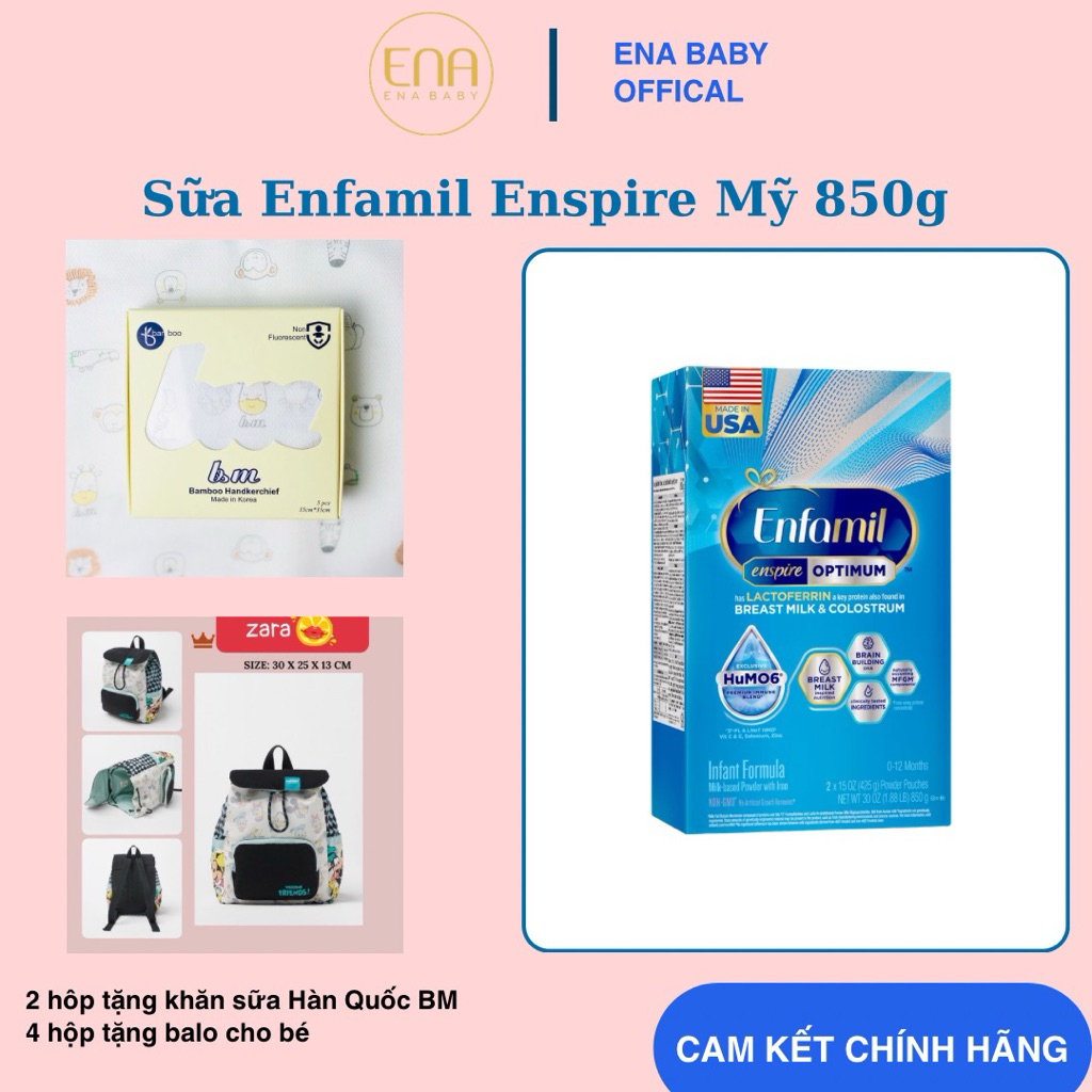 Sữa Enfamil Enspire Mỹ - Hộp Giấy 850g  (Enfamil Optimum mẫu mới)