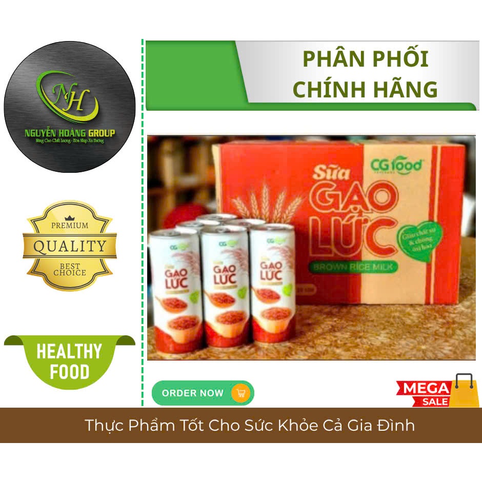 COMBO 6 Lon - CG FOOD Sữa Gạo Lức Lon Cao 245 ml
