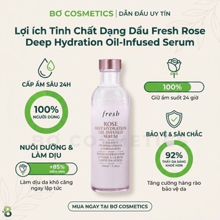 Set Dưỡng Da FRESH Rose Deep Hydration Trio l Bơ Cosmetics