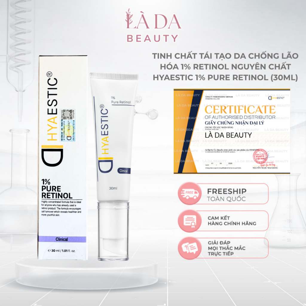 [CÔNG TY] Kem Dưỡng Retinol nguyên chất 1% Hyaestic 30ml (Bao bì mới)