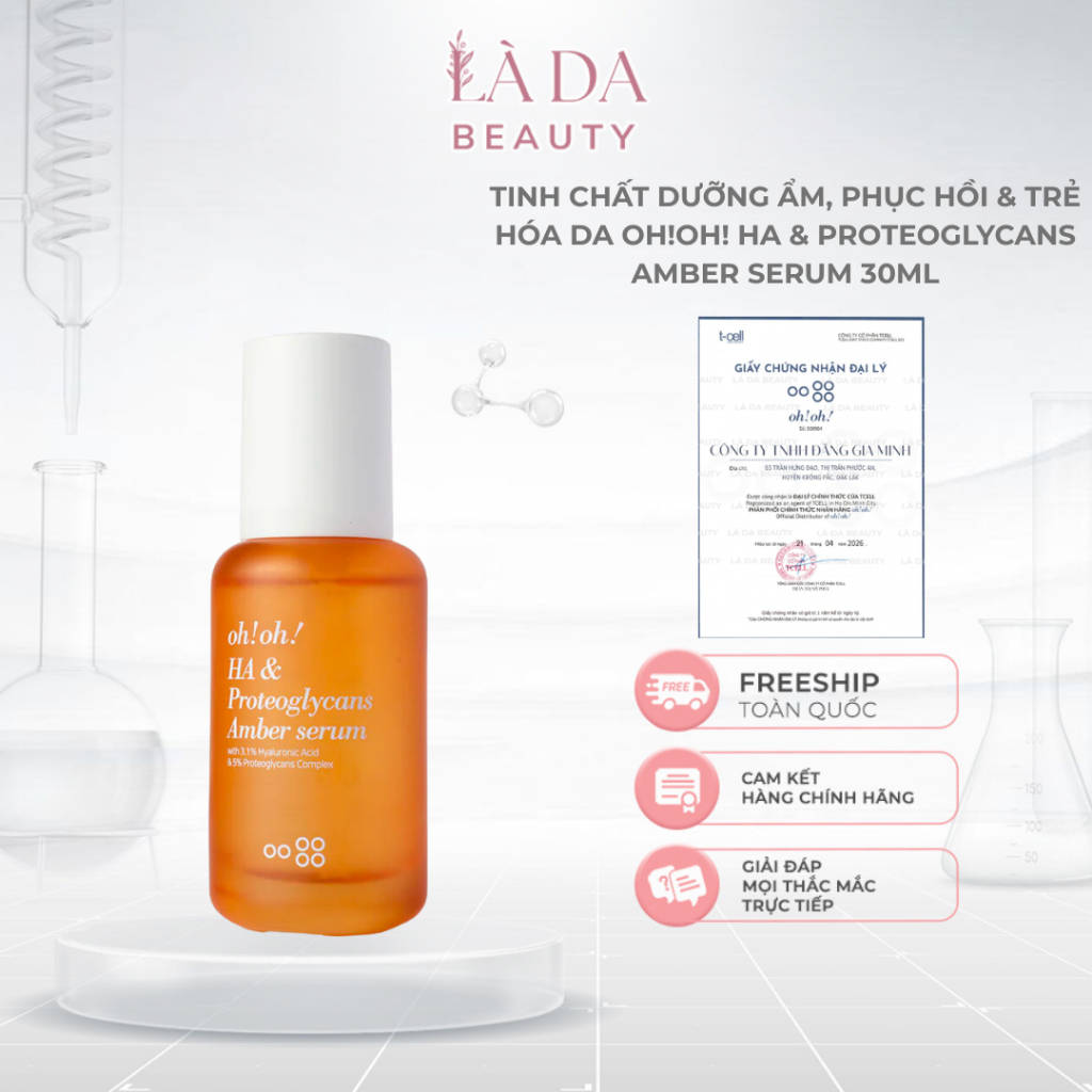 [Công Ty] Tinh Chất Dưỡng Ẩm, Phục Hồi & Trẻ Hóa Da oh!oh! HA & Proteoglycans Amber Serum 30ml