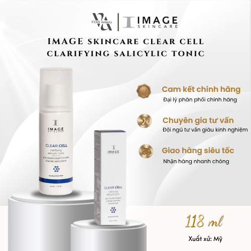 Dung Dịch 2% BHA Cho Da Dầu Mụn IMAGE Skincare CLEAR CELL Clarifying Salicylic Tonic 118ml