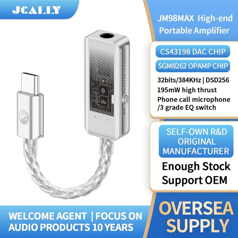 JCALLY JM98 JM7 MAX HìiDAC Cao Cấp CS43198 Chip SGM8262 OPAMP 32bit 384kHz DSD256 USB-C sang 3.5mm