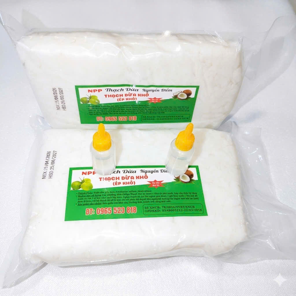 combo 2kg thạch dừa thô kèm hương vải