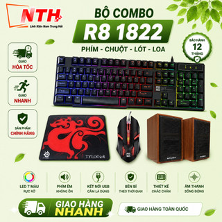 Bộ bàn phím giả cơ r8 1822 + chuột r8 1602 và loa m22 + tặng kèm lót chuột