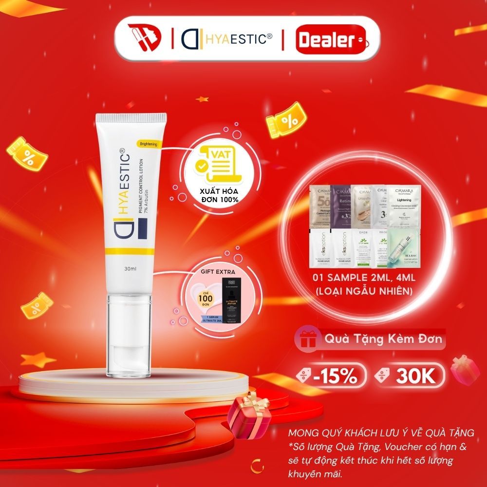 Kem dưỡng làm sáng da, mờ thâm nám Hyaestic Pigment Control Lotion 7% Arbutin 30ml