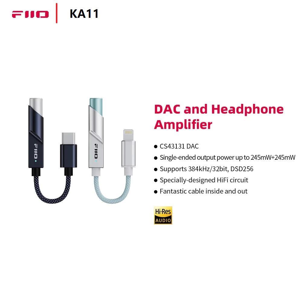 FiiiO KA11 DAC HiFi Cao Cấp 32bit / 384KHz DSD256 CS43131 SGM8262 OpAMP USB-C Sang 3.5mm Hỗ Trợ MIC