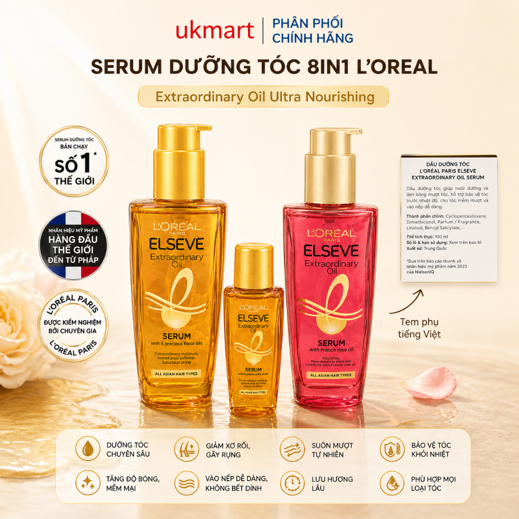 Dầu dưỡng tóc L'Oreal Paris Elseve Extraordinary Oil