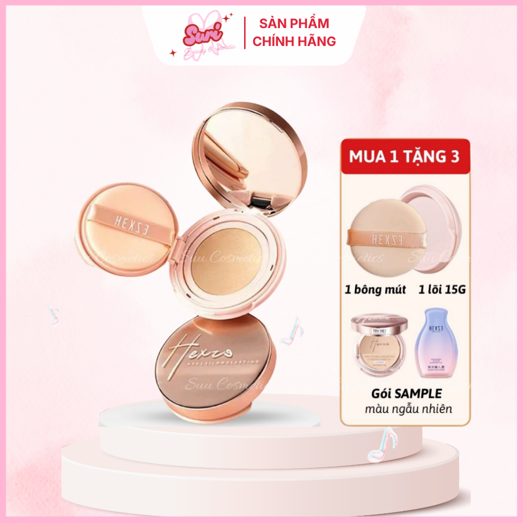Cushion lâu trôi mịn đẹp HEXZE 15g Kèm lõi thay 15G