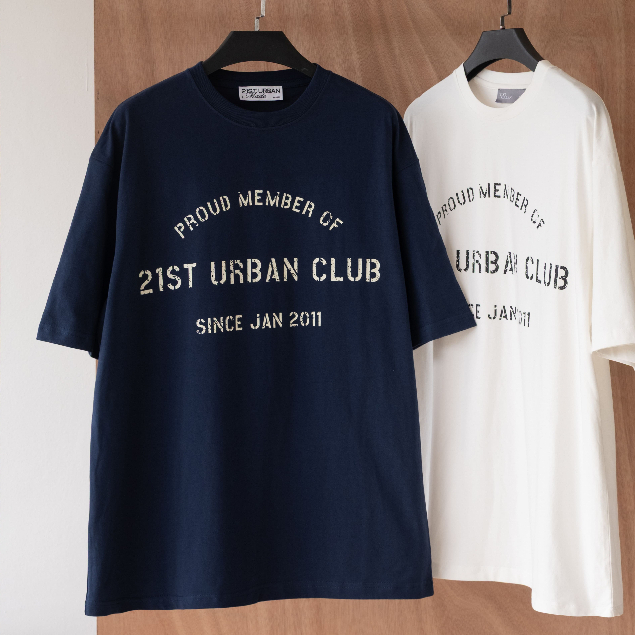 Áo phông dáng oversized hoạ tiết 21ST URBAN Clubber T-shirt