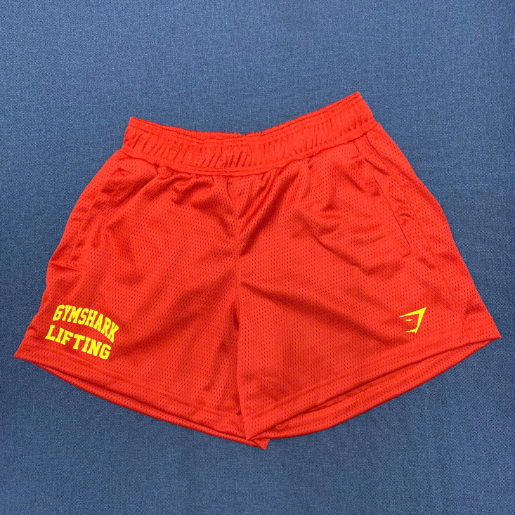 Quần Jersey Nam Gymshark Lifting vải Mè màu đỏ 2 lớp thoáng mát