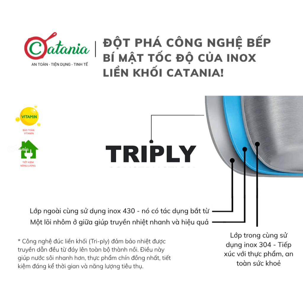 Bộ nồi inox liền khối Catania Positano CTP-8733