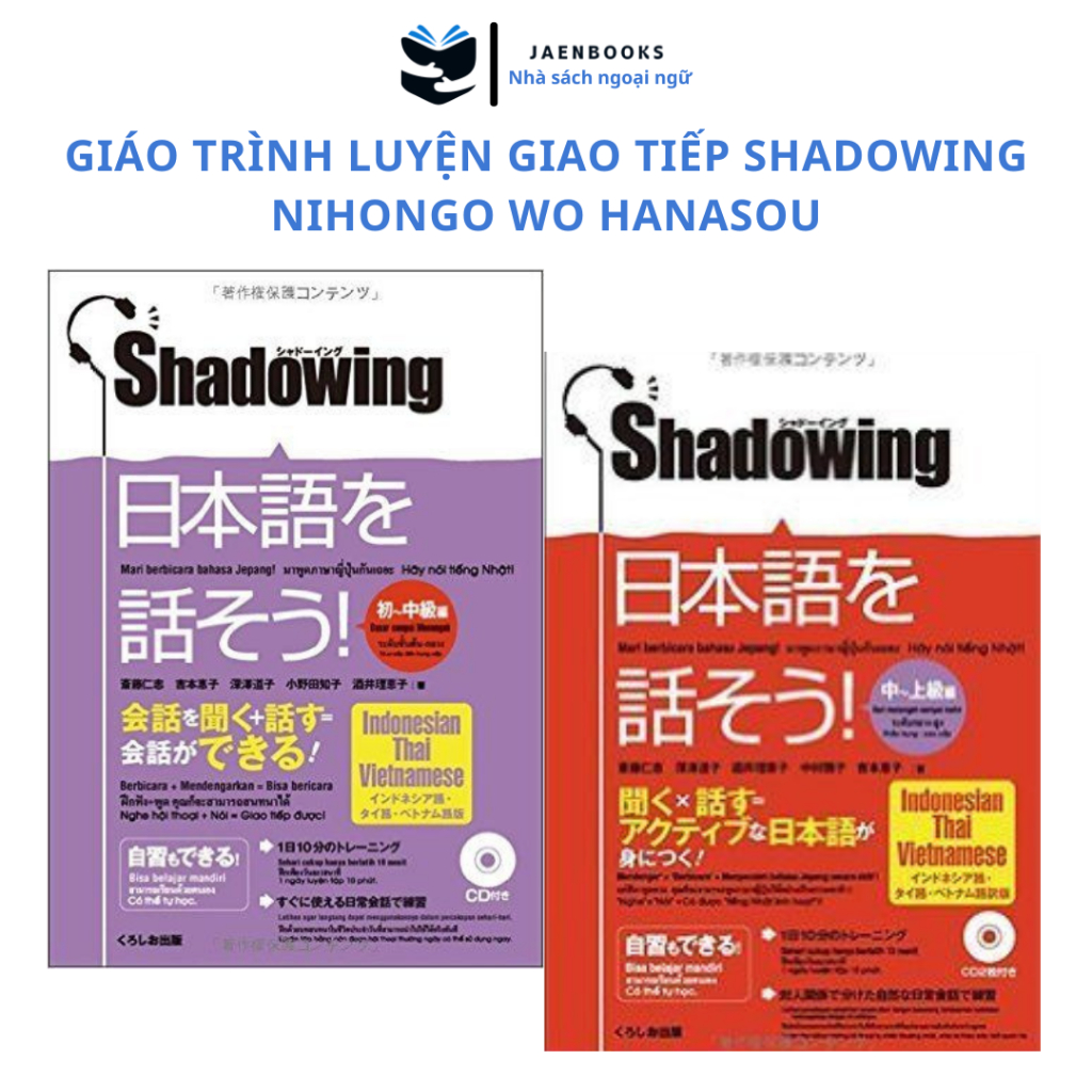 Sách tiếng Nhật - Luyện thi tiếng Nhật Shadowing de hanasou NIhongo (Có kèm File nghe)