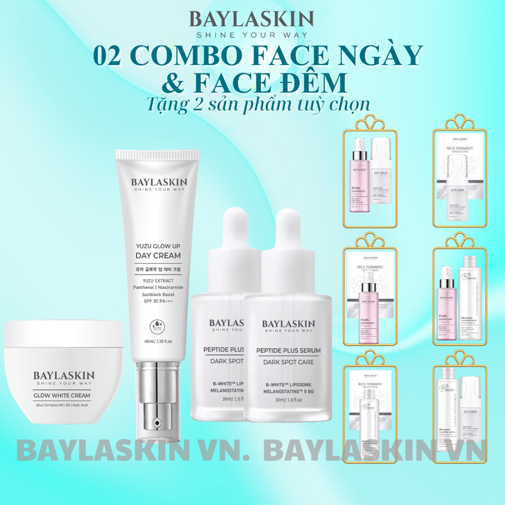 02 Combo kem face ngày (chống nắng) + đêm Bayla Skin (Barbie Skin) -  kèm quà tùy chọn