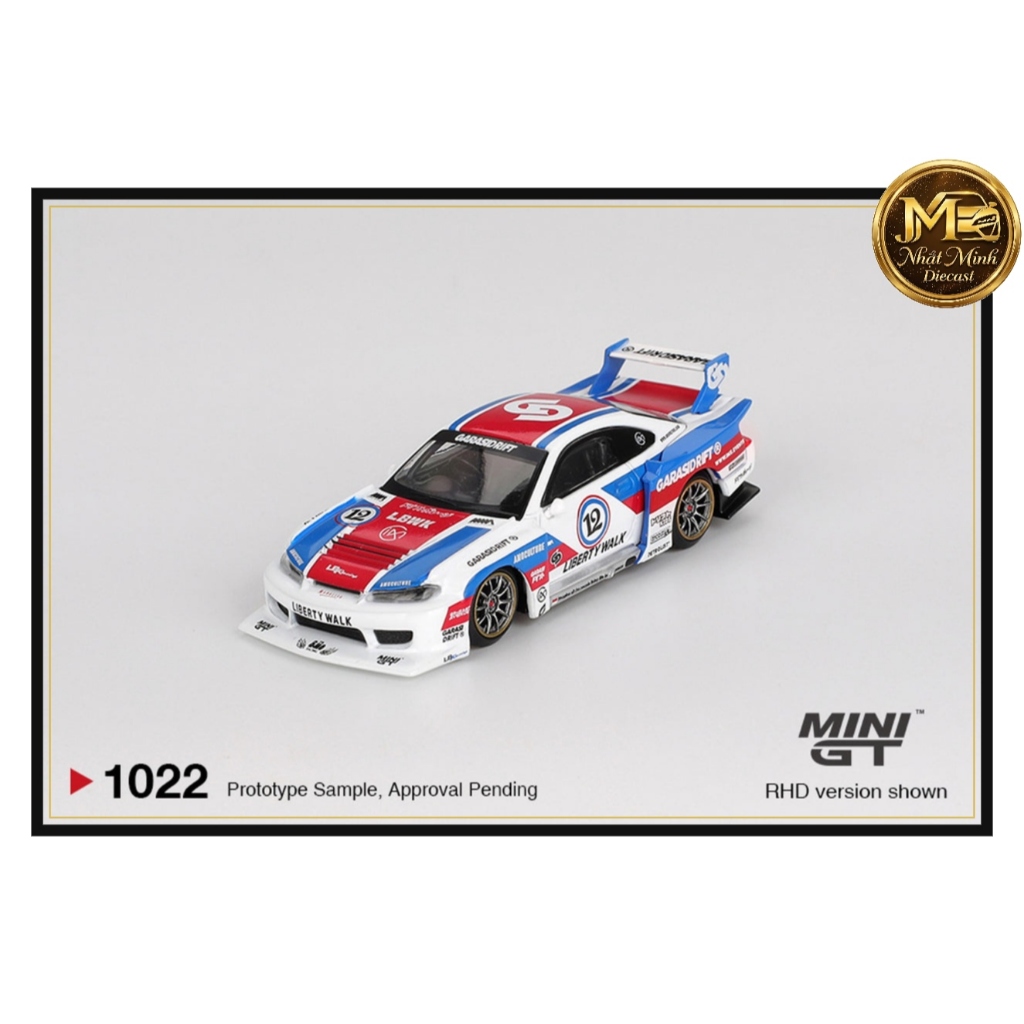 Mô hình xe Nissan LB-Super Silhouette S15 SILVIA GARASIDRIFT x LBWK 2025 tỉ lệ 1:64 Minigt MGT01022