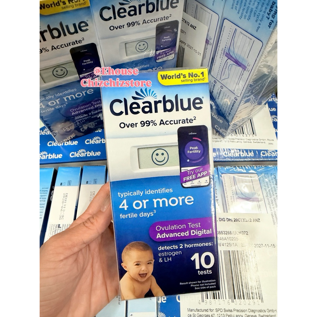 Que thử rụng trứng Clearblue 4 Or More 3 nấc - Clearblue Advanced Digital Ovulation Kit Test (Dual H