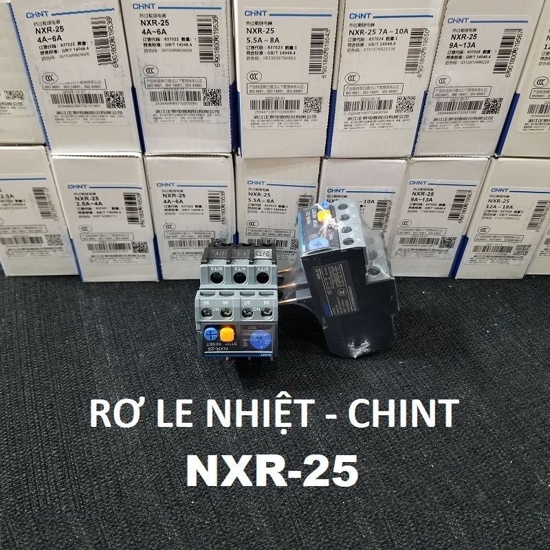 Rơ le nhiệt NXR-25 1.6-2.5A, 2.5-4A, 4-6A, 5.5-8A, 7-10A, 9-13A, 12-18A, 17-25A (1NO 1NC) - Chint