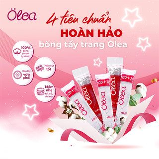 Combo 2 Bông Tẩy Trang Olea 140 Miếng - Thành phần Cotton An Toàn Cho Da