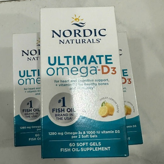60 viên Dầu Cá Omega 3 Nordic Naturals Ultimate Omega D3 1280mg Lemon Flavour (Vị Chanh)