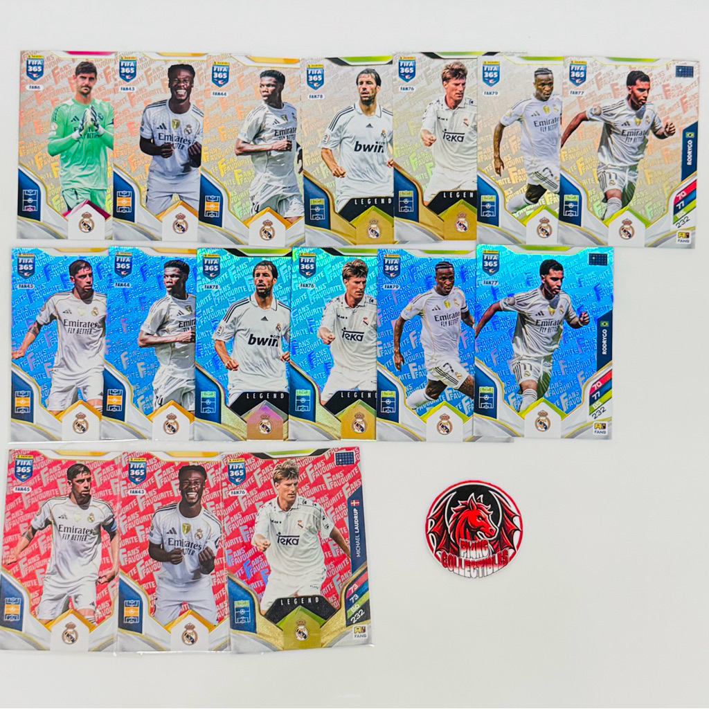[RARE] Thẻ cầu thủ Real Madrid Panini Fans' Favourite Panini 365 2025/26 (Tặng thẻ ngẫu nhiên + slee