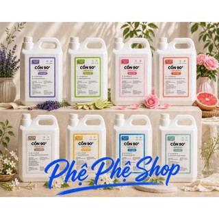 [Toàn quốc] Dung dịch cồn sát khuẩn nhanh 90 độ 5 lít tư nhiên, chanh sả, lavender, hoa hồng, nước hoa, bưởi đỏ