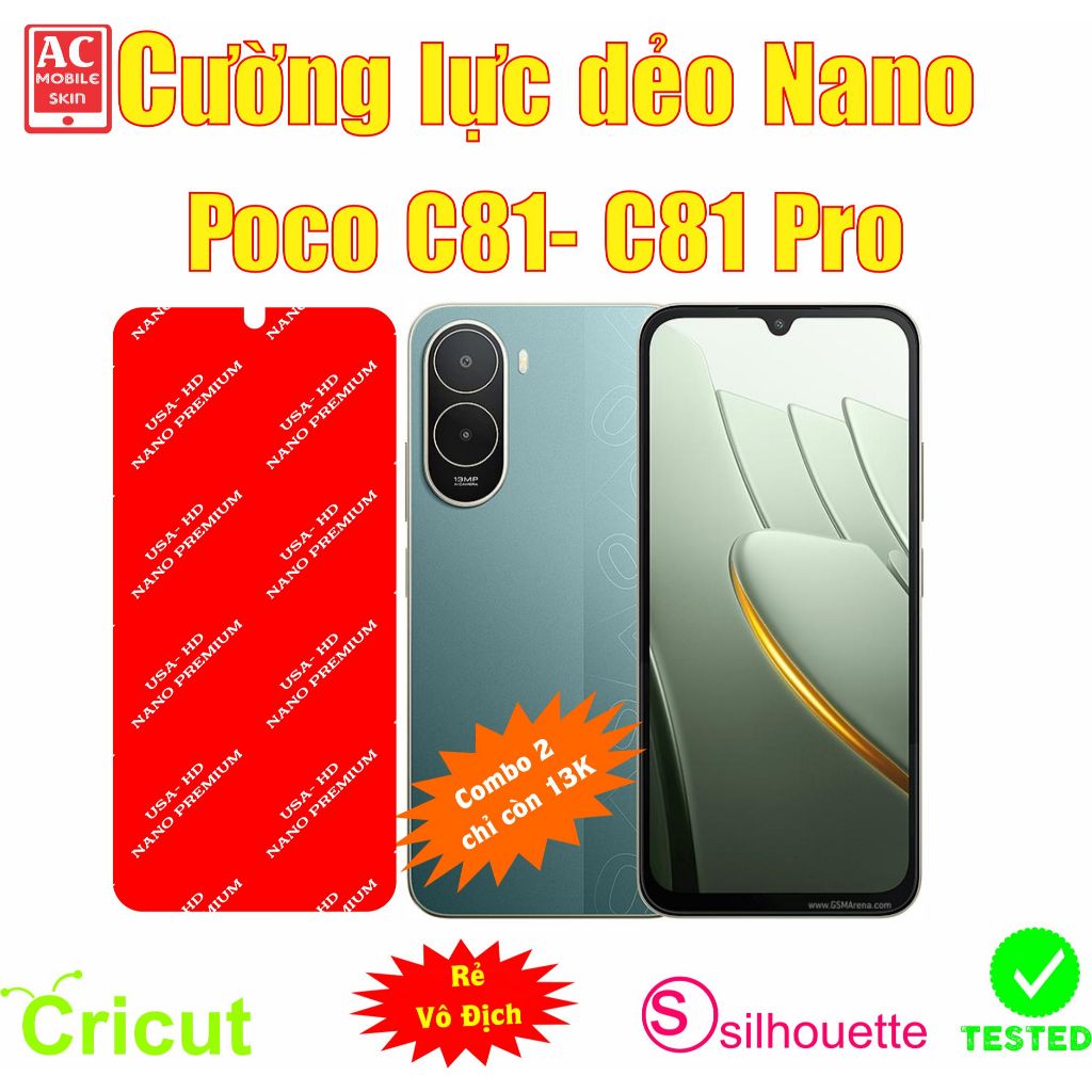 Cường lực dẻo bảo vệ màn hình điện thoại Poco C81- Poco C81 Pro