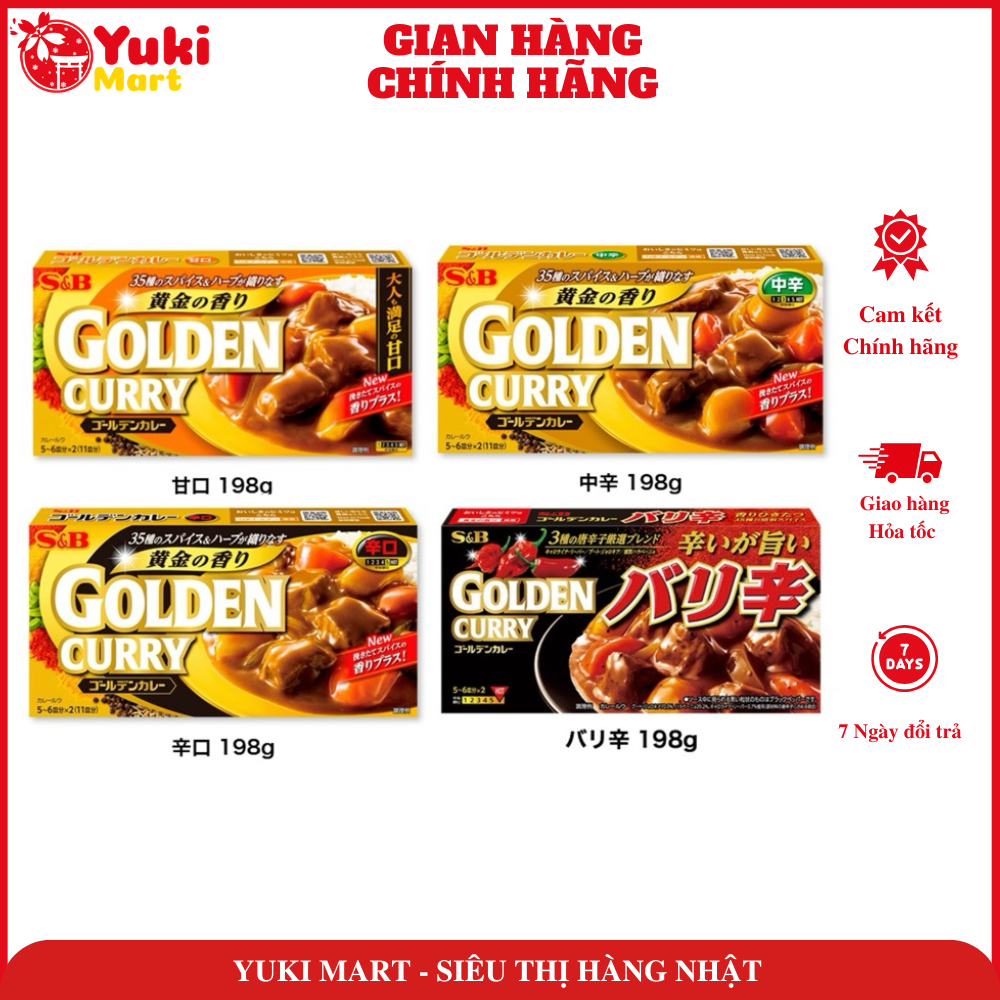Viên Cà Ri Cô Đặc S&B Golden Curry 198gr