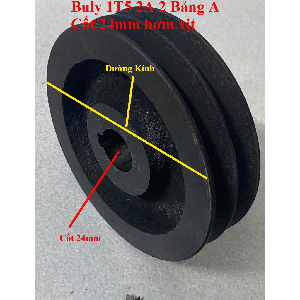 [Thanh lí] Buly 2A 150mm 1T3 Buli 2 Rãnh Curoa A 13cm cốt 24li cho đầu xịt rửa xe cao áp phun