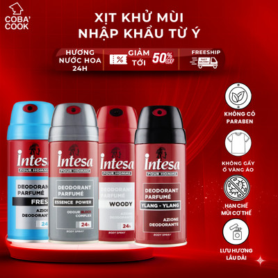 Xịt Khử Mùi Intesa 150ml Nhiều Mùi Hương Lịch Lãm Khô Thoáng Ngăn Mùi 24H Hàng Cao Cấp Ý Chính Hãng