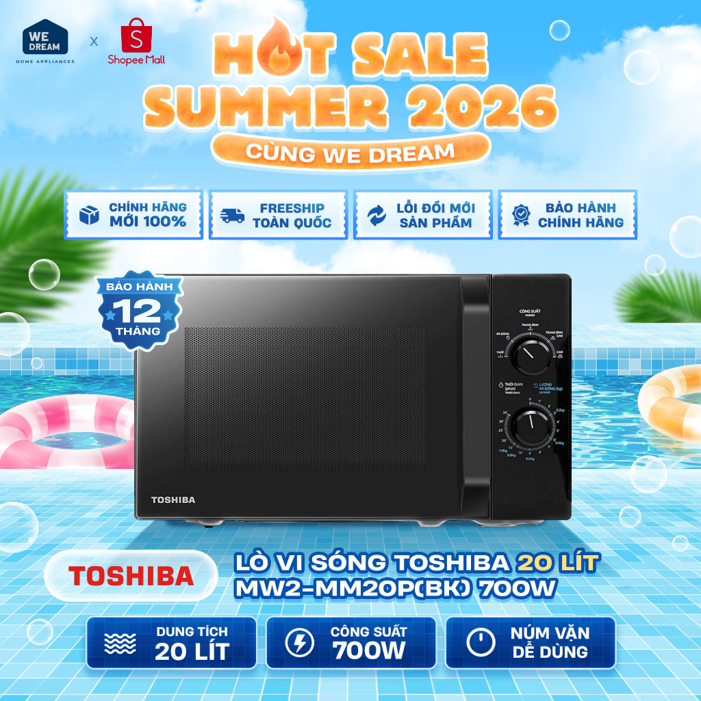 MW2-MM20P(BK) - Lò vi sóng Toshiba 20 lít MW2-MM20P(BK) - Hàng Chính Hãng, Mới 100%
