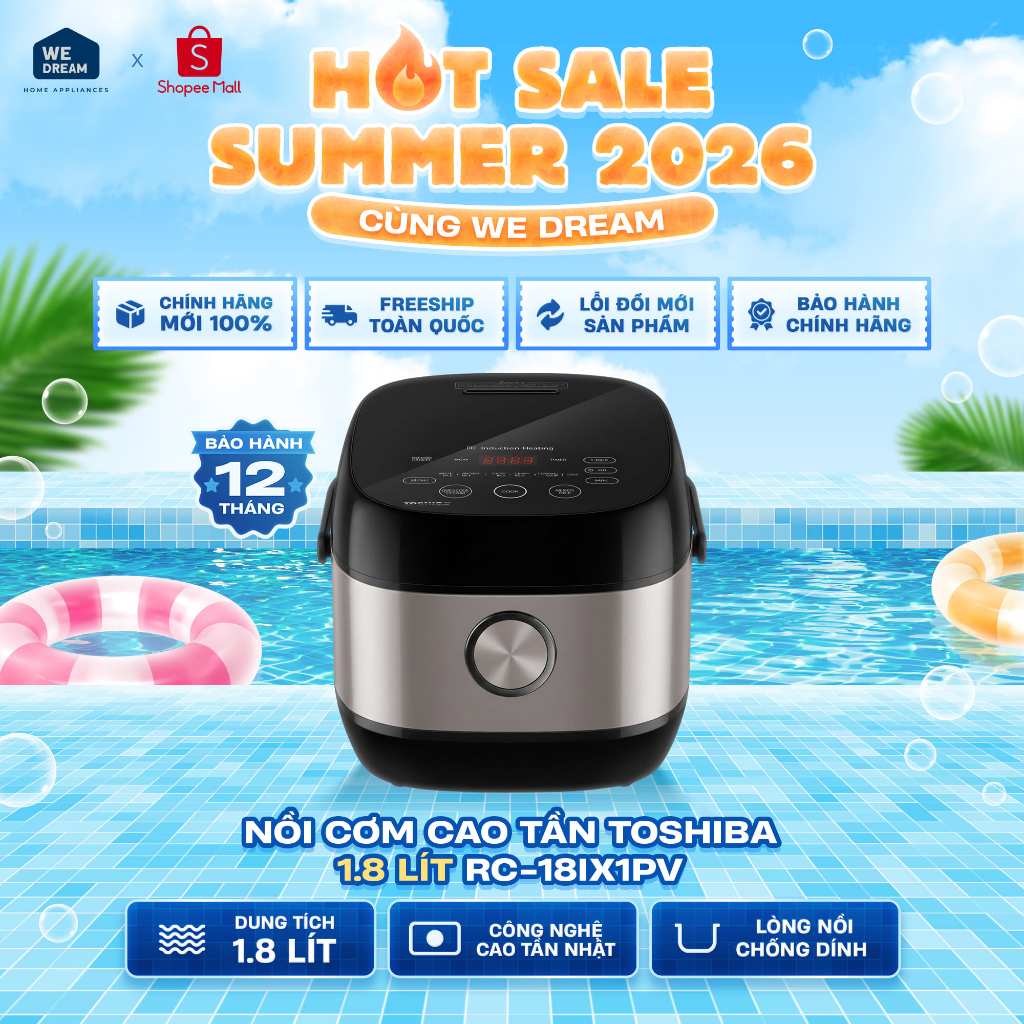 RC-18IX1PV - Nồi Cơm Cao Tần Toshiba 1.8 Lít RC-18IX1PV - Hàng Chính Hãng, Mới 100%