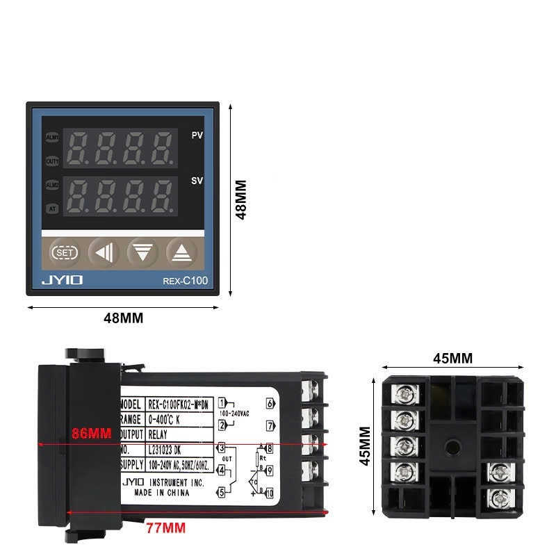 Bộ điều khiển nhiệt độ C100, Đồng hồ nhiệt độ Rex-C100 tối ưu điều khiển nhiệt