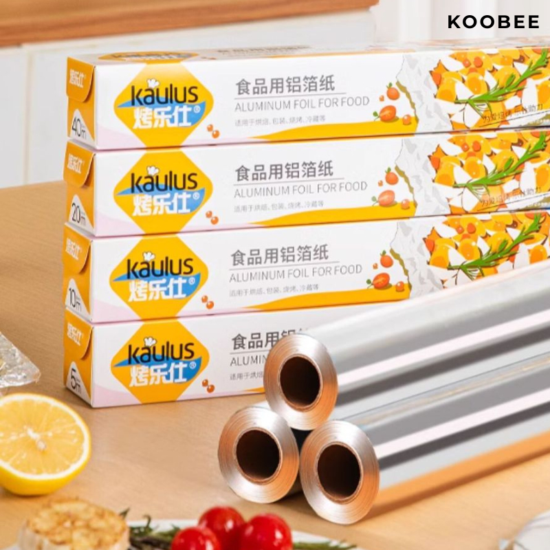 Cuộn Giấy Bạc Nhôm KAULUS 10/20/40m - Nướng & Bảo Quản Thực Phẩm Chịu Nhiệt Cao, Dẫn Nhiệt Tốt Cho Lò Nướng Và Nồi Chiên