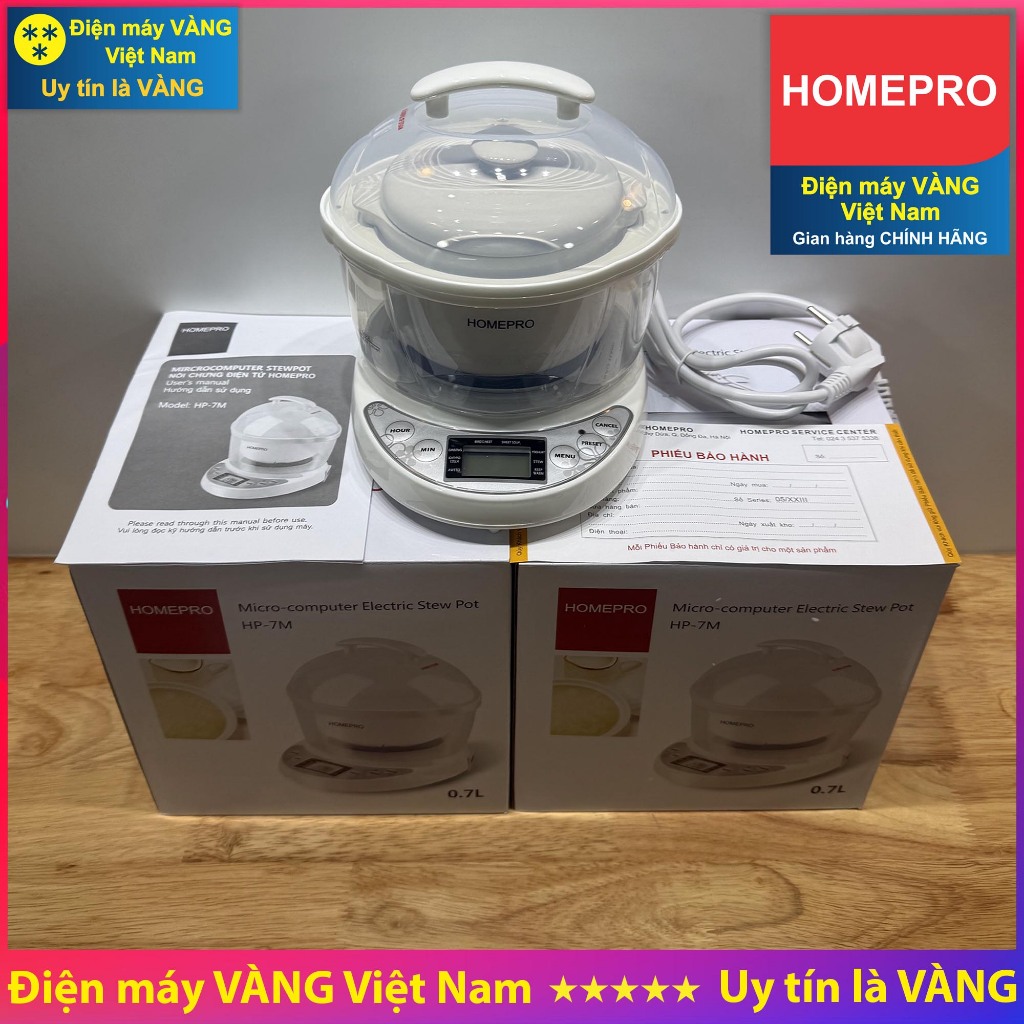 Nồi chưng yến Homepro HP7M HP-7M 700ml điện tử đa năng, hàng chính hãng