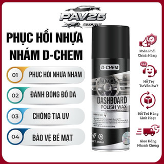 [CHÍNH HÃNG] Chai Phục Hồi Nhựa Nhám D-Chem Dashboard Polish 450ml~380g Dạng Xịt Dưỡng & Đánh Bóng Nhựa Nhám ÔTô Xe Máy