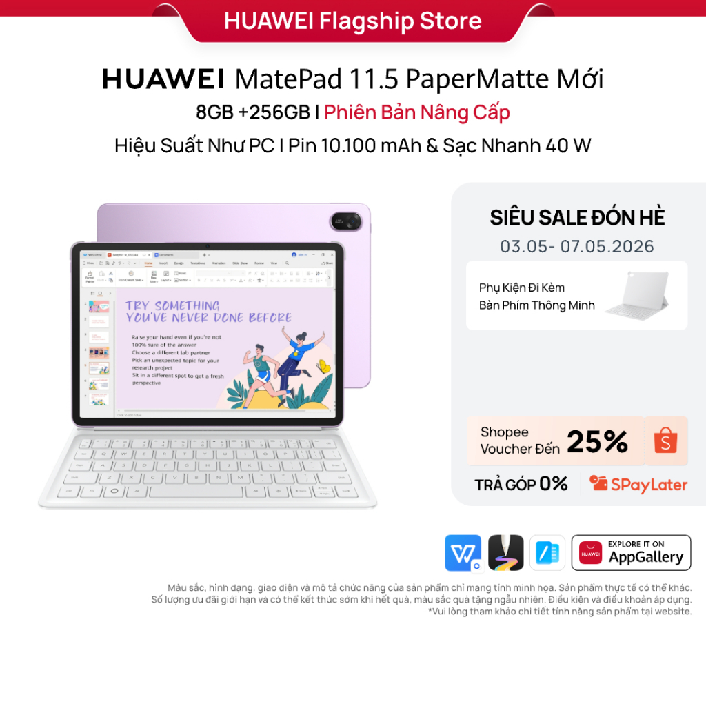 [LIVESTREAM] Máy tính bảng HUAWEI MatePad 11.5 PaperMatte Mới 8+256GB | Hiệu Suất Như PC | Pin 10.100 mAh | Sạc Nh | BigBuy360 - bigbuy360.vn
