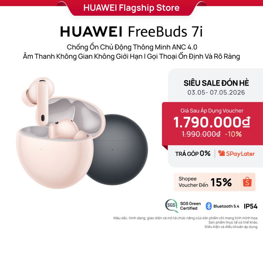 Tai nghe HUAWEI FreeBuds 7i | Chống Ồn Chủ Động Thông Minh ANC 4.0 | Âm Thanh Không Gian Không Giới Hạn