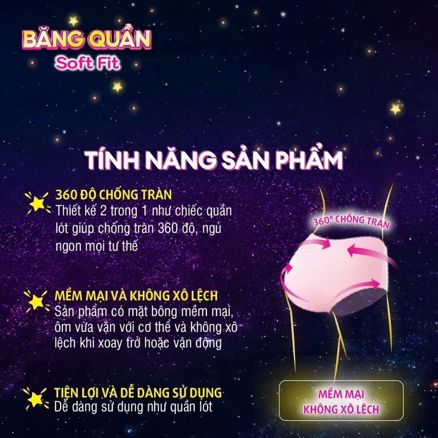Băng vệ sinh DIANA QUẦN Soft Fit M-L12+4 miếng/ Gói