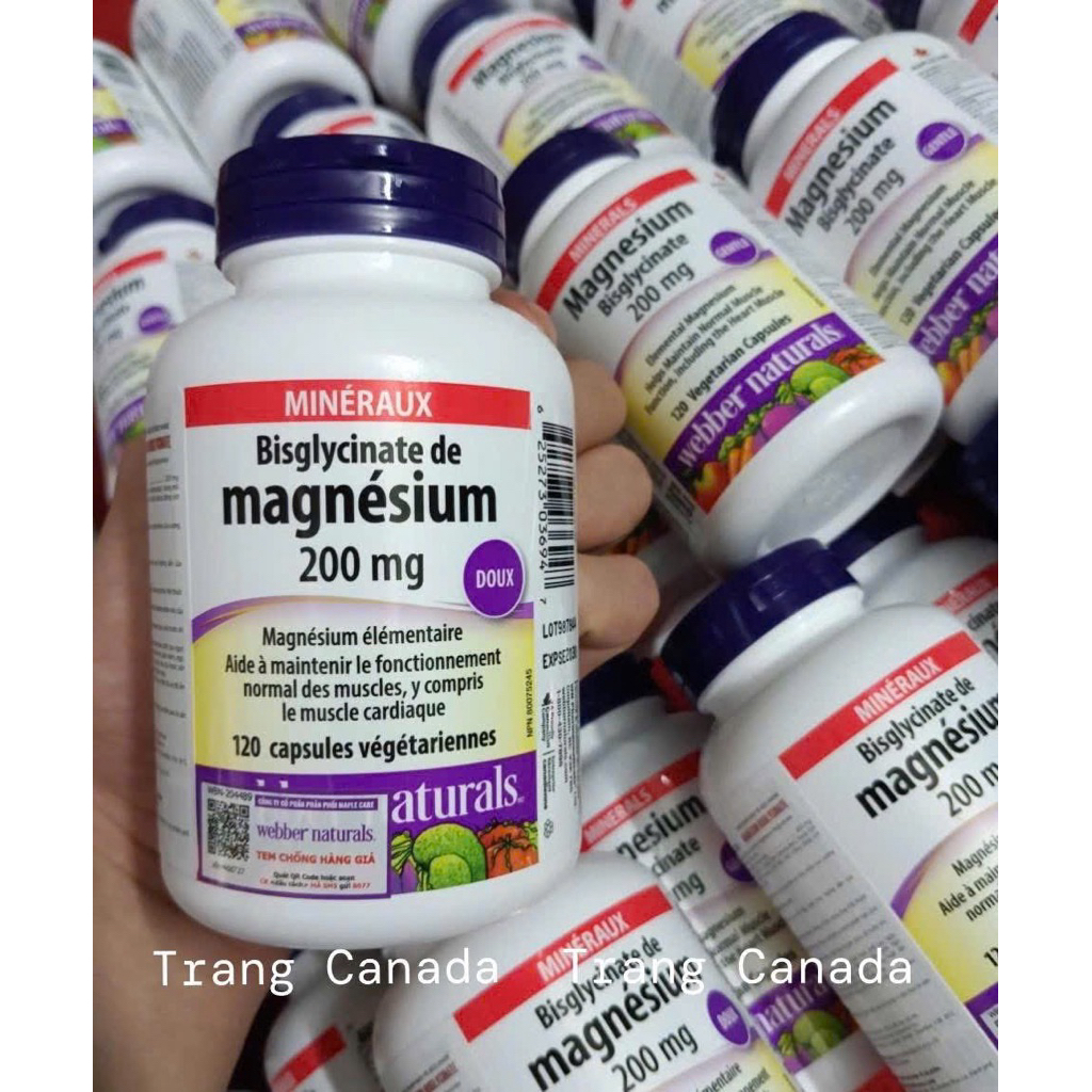 MAGIE BISGLYCINATE 200mg- 120 VIÊN WEBBER CANADA