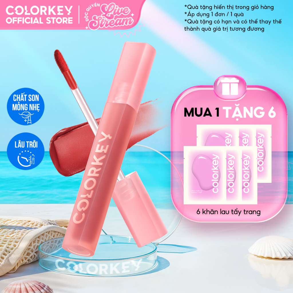 [LIVE] Son Velvet COLORKEY Chất Son Kem Nhung, Mịn Lì, Mềm Mượt Trên Môi 3g
