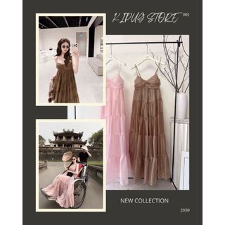 Đầm Đi Biển Maxi, Đầm Váy Maxi Đi Biển Dáng Dài Xòe Hở Lưng Dây Thắt Eo Bính Chất Vải Linen
