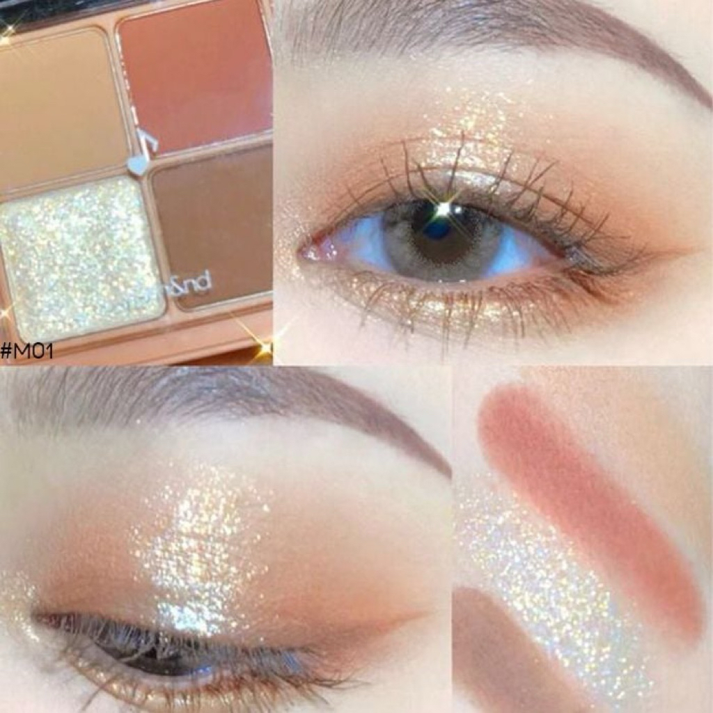 [M01-date 11/2026] Bảng Phấn Mắt 4 Ô R.o.m.a.n.d Better Than Eyes 7gr #M01 Dry Apple Blossom
