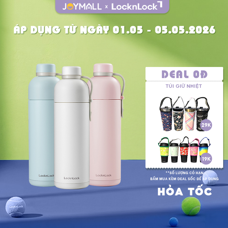 Bình giữ nhiệt LocknLock Belt Bottle LHC4267 490ml - Hàng chính hãng, thép không gỉ - JoyMall