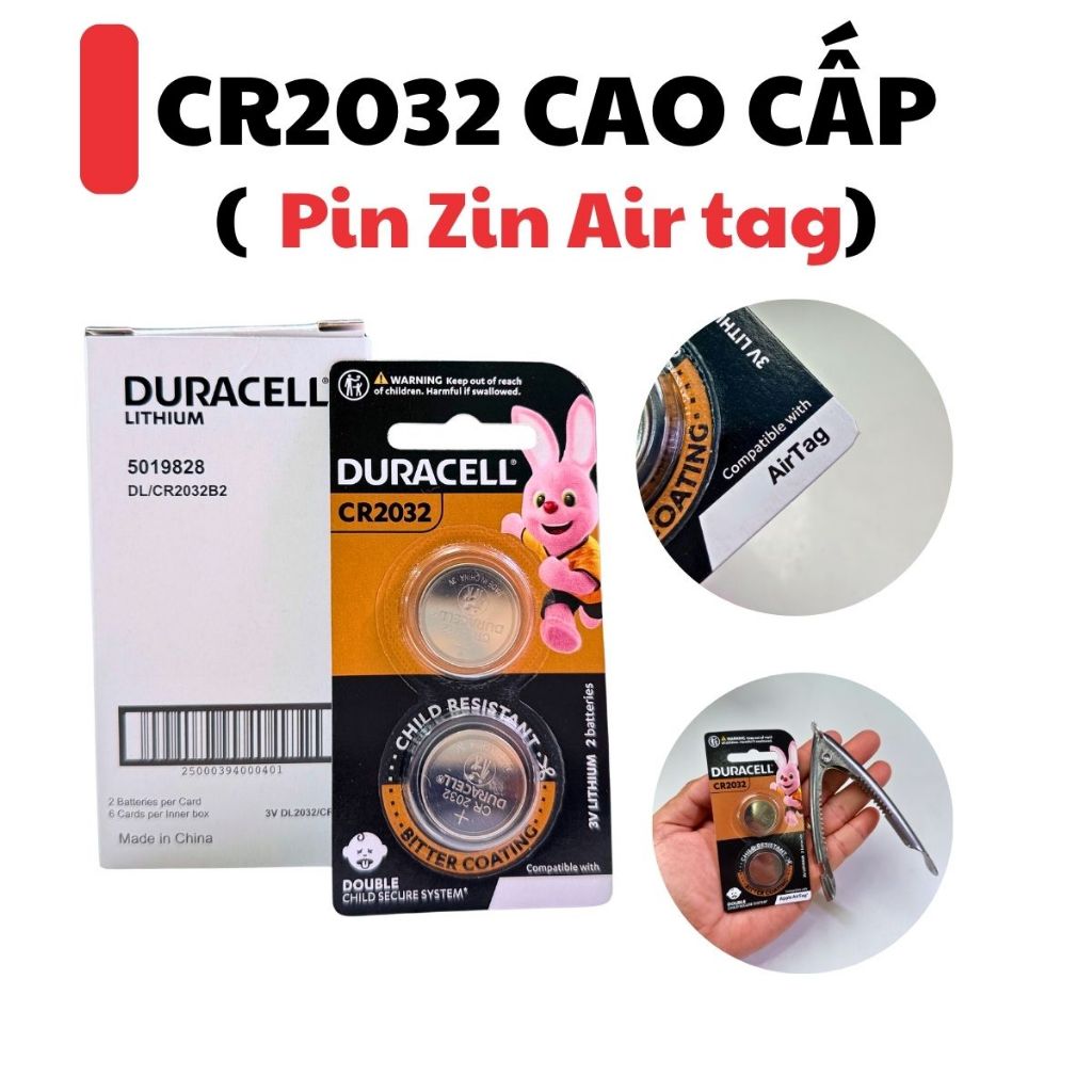 Pin CR2032 CR2025 Duracell dung lượng lớn 3V hàng xịn combo 2 viên